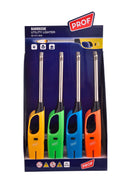 Set 16 Accendigas Ricaricabili H27,7 cm con Regolatore di Fiamma Vari Colori