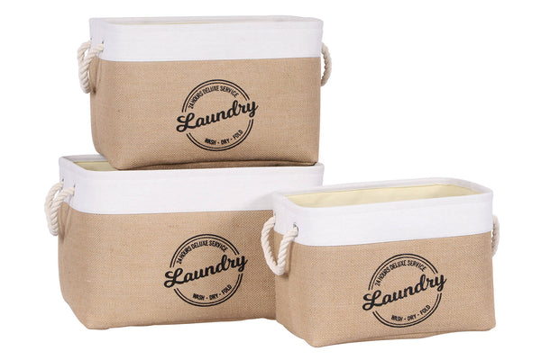 prezzo Set aus 3 Jute-Wäschekörben mit Seilgriffen aus der Natural Collection