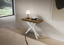 Consolle Allungabile 90-196x40x77 cm Saki Small Premium Noce Gambe Bianche 