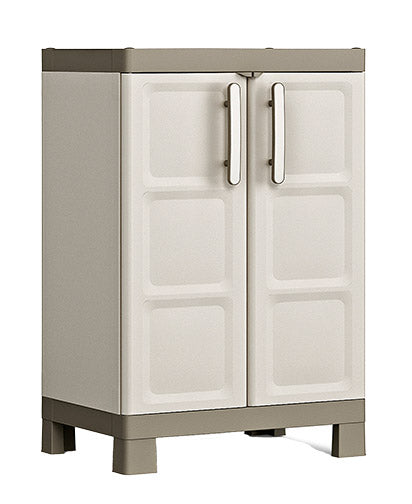 sconto Armadio da Esterno 2 Ripiani 65x45x97H cm in Plastica Keter Excellence Basso Beige/Tortora