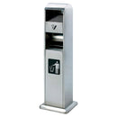 Posacenere a Colonna con Cestino 34,5x119,5x31 cm in Acciaio 14L per Interno Esterno