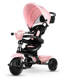 Triciclo a Spinta per Bambini con Maniglione Direzionabile Qplay Cosy Rosa