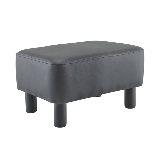 Hocker Rechteckiger Hocker aus Kunstleder Füße aus schwarzem Holz sconto