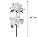 Set 2 Fiori di Dalia Composta da 2 Fiori Artificiali Altezza 94 cm Bianco