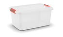 Set 3 Contenitori Rettangolari 59x39x28 cm in Plastica Keter K-Latch L Trasparente