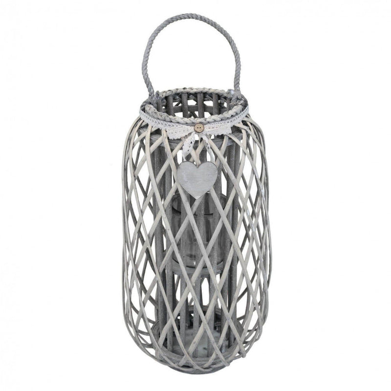Lanterna Floriane   in Vimini Grigio