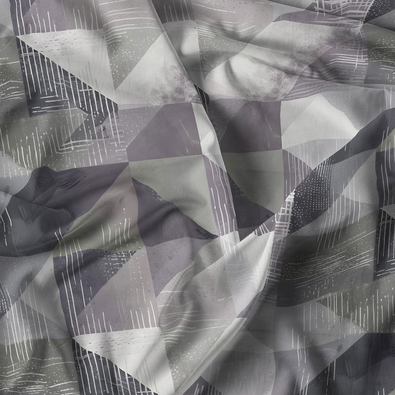 Set Lenzuola con Stampa Sopra Sotto e Federe Linea River Sepik Grey Varie Misure