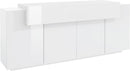 Credenza 5 Ante 200x45x86 cm Coro 4A Bianco Lucido/Bianco  