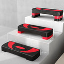 Step Fitness da Aerobica 80x31x10-15-20 cm Regolabile su 3 Altezze in Plastica Rosso e Nero      