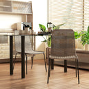 Set 2 Sedie da Pranzo Stile Boho Chic con Schienale Basso 48x55x85 cm Rivestimento in Rattan PE Giallo