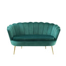 Divano salotto 122x73x78 cm 2 Posti in Velluto Seduta a Conchiglia Lola Verde