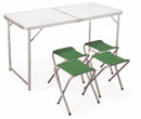 Tavolo Pieghevole da Giardino Picnic con 4 Sgabelli Soriani Pic-Wick Bianco