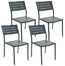 Set 4 Sedie da Giardino 46x58x84 cm in Acciaio RD Italia Dorio Antracite