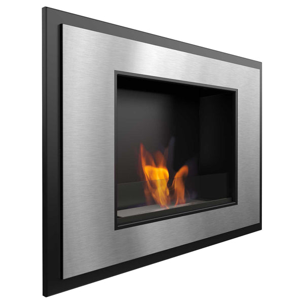 sconto Bioethanol Wandkamin 80x59 cm Flig Los Angeles Silber