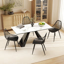 Set 4 Sedie da Pranzo Design Moderno con Schienale Traforato in Plastica Nero    