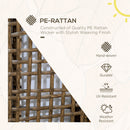 Lampada Solare da Giardino con Pannello di Ricarica 15,5x15,5x46 cm in Acciaio e Rattan Nero e Marrone