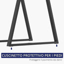 Set 2 Gambe per Tavolo Trapezoidali 70x5x72 cm con 6 Fori e 12 Viti in Acciaio Nero  