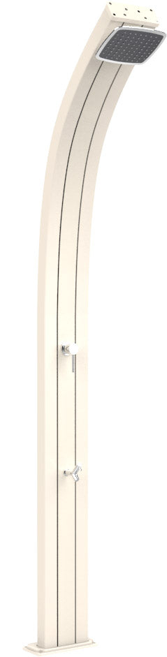 Doccia Solare da Esterno Giardino 30L Miscelatore e Lavapiedi Arkema Spring Bianco Crema