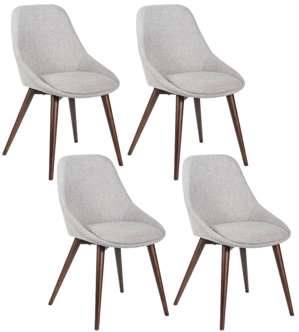 sconto Set 4 Sedie 58x49xH85 cm in Tessuto Astrid Grigio Chiaro