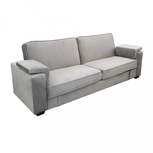 sconto Darell Schlafsofa 228 x 85 x 89 cm in taubengrauem Stoff
