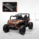 Macchina Elettrica per Bambini UTV 12V con Cintura Telecomando Sospensioni USB 3-6 km/h Marrone      