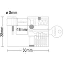 Lucchetto Rettangolare Baionetta in Acciaio Temperato con 3 Chiavi 50 mm Stanley