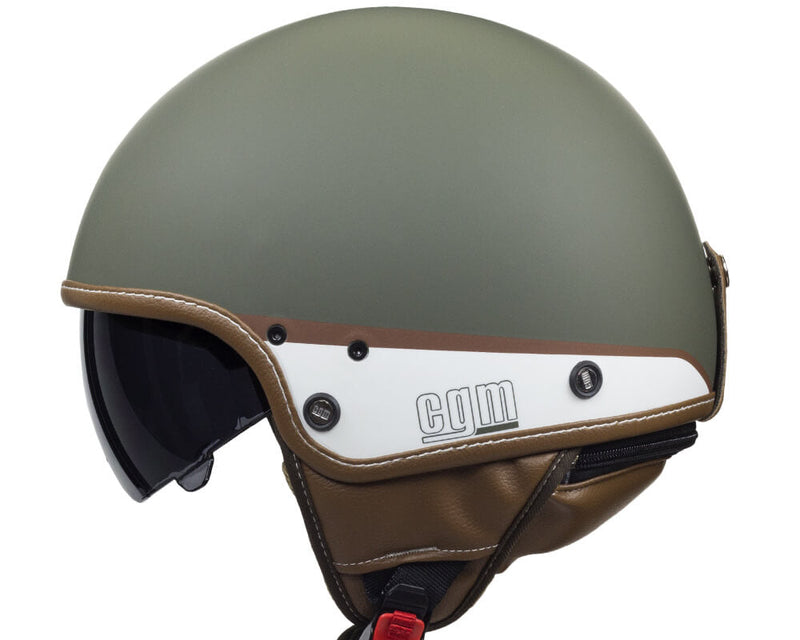 Casco Demi-Jet per Scooter CGM Granada 105G Verde Opaco Varie Misure