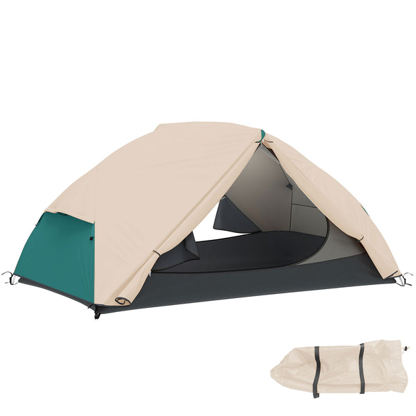 Tenda da Campeggio 2 Posti Impermeabile 280x225x110 cm con 2 Vestiboli e 2 Porte Beige acquista