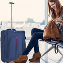 Trolley Cabina Morbido Bagaglio a Mano 35x20x50 cm con Maniglia Telescopica Blu Navy      