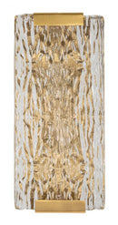 Lampada da Muro Oblin 36x15x10 cm in Vetro e Ferro Oro e Naturale      