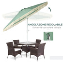Ombrellone da Giardino 260x240 cm a Manovella Inclinabile con Frange in Poliestere e Metallo Verde 