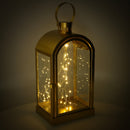 Lanterna con Led in Metallo oro cm 20,2x15,2xh38,5/46