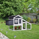 Pollaio da Giardino Prefabbricato 175.4x95.5x100 cm in Legno con Tetto Impermeabile Grigio