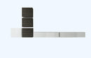 Parete Attrezzata Mobili Salotto 6 Mobili Sospesi 159x401x31cm TFT  Cube Bianco Lucido e Quercia Wengè