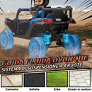 Macchina Elettrica per Bambini UTV 12V con Cintura Telecomando Sospensioni USB 3-7 km/h Blu      