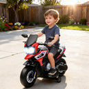 Moto Elettrica per Bambini 12V con Rotelle Specchietti e Poggiapiedi in PP e Metallo Rosso      