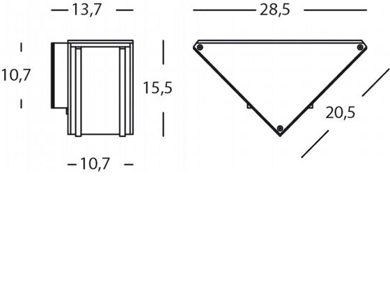 Lampada Applique Verticale Colore Alluminio per Esterno Linea Three Livos