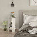 Comodino Sinistro 25x60x25 cm in MDF Elos Bianco