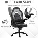 Sedia da Gaming Ergonomica 66,5x51x115-125 cm in Similpelle  Nera e Grigia