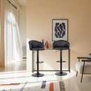 Set 2 Sgabelli 51x44x60/80 cm in Similpelle Base Nera Nero