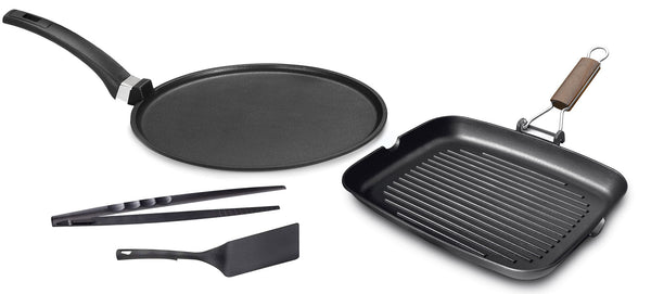 Set 4-teilige Grillplatte + Mehrzweckplatte aus Olympia Supreme Antihaft-Aluminiumdruckguss acquista