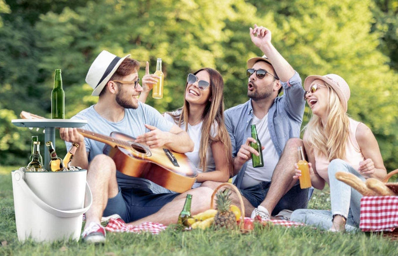 Secchiello Termico Porta Ghiaccio Ø38x37 cm in PVC Keter Go Bar Bianco