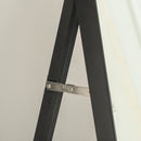 Specchio da Parete o da Terra Autoportante a Figura Intera 37x3x157 cm in Legno Nero e Oro 