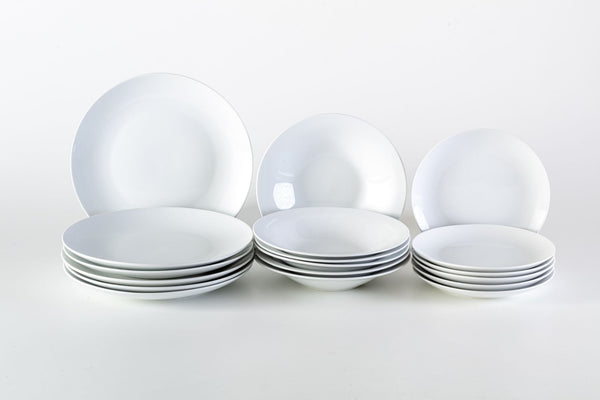 Servizio Piatti da Tavola 18 Pezzi in Porcellana Bianca acquista
