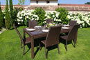 Tavolo da Giardino Rettangolare Allungabile 160/220cm in Polyrattan Adila Noce
