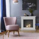 Camino a Bioetanolo da Pavimento 95x28x87 cm Flig San Jose Light Bianco