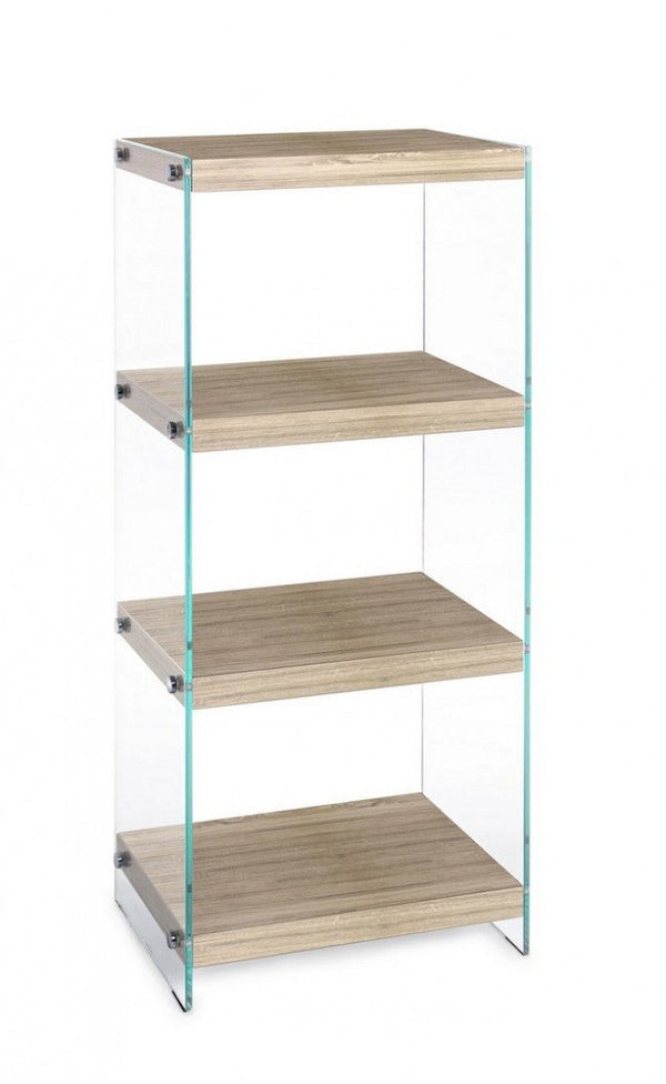 Line Kenya Bücherregal aus Glas mit 4 Böden prezzo