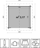 Casetta Box da Giardino Porta Utensili 200x200 cm in Legno Bristol