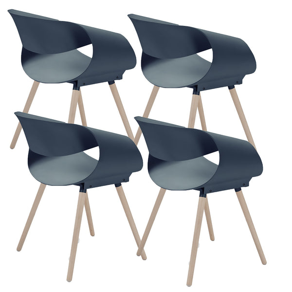 acquista Set 4 Sedie 62x54x74 cm in Polipropilene Diletta Petrolio
