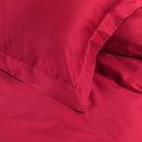 Copripiumino Matrimoniale con Sacco e Federe Tinta Unita Garrini Clarice Bordeaux